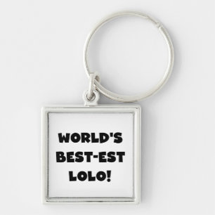 Svart text, bästa Lolo T-shirts och presenter Fyrkantig Silverfärgad Nyckelring