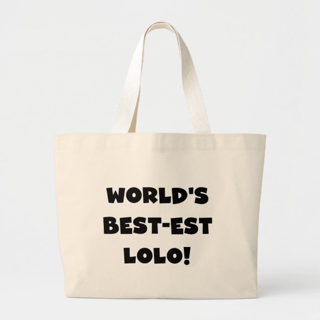 Svart text, bästa Lolo T-shirts och presenter Jumbo Tygkasse (Framsidan)