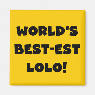 Svart text, bästa Lolo T-shirts och presenter Magnet