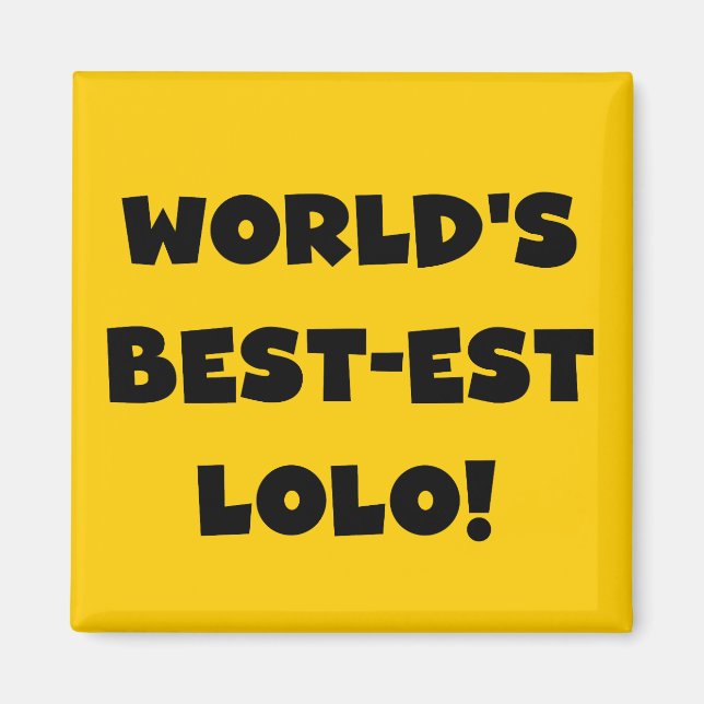 Svart text, bästa Lolo T-shirts och presenter Magnet (Framsidan)