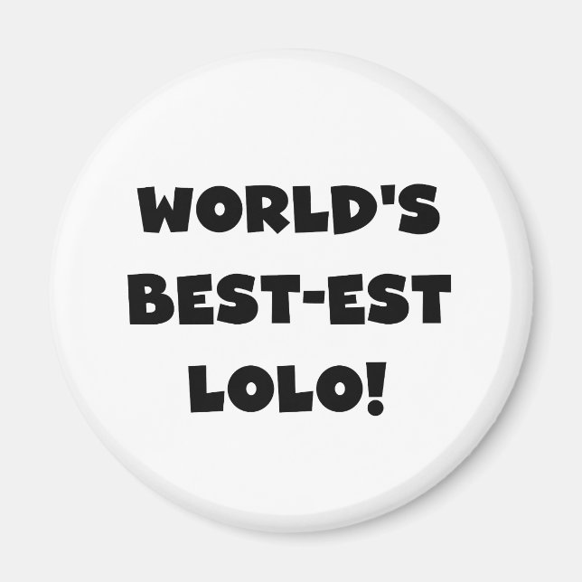 Svart text, bästa Lolo T-shirts och presenter Magnet (Framsidan)