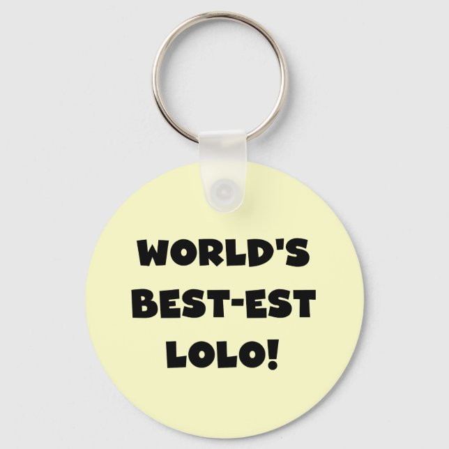 Svart text, bästa Lolo T-shirts och presenter Nyckelring (Framsida)