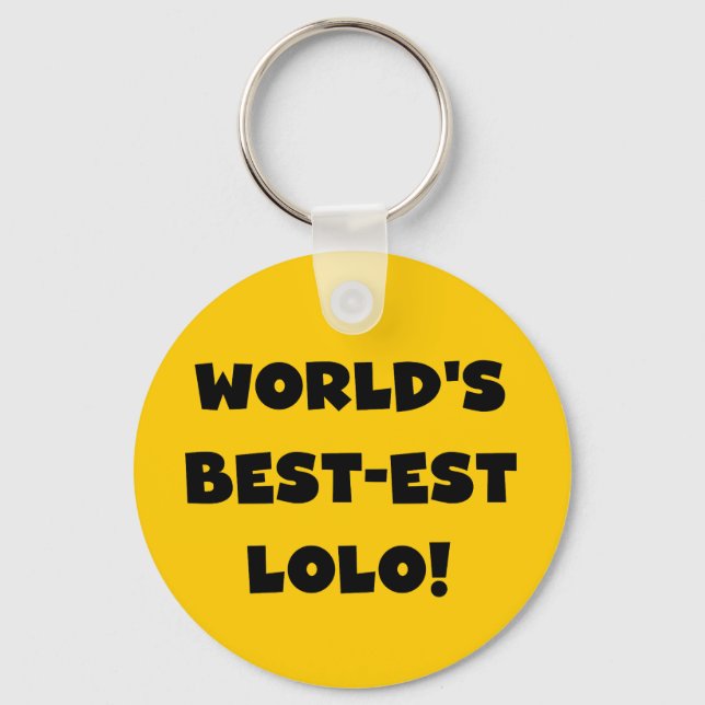 Svart text, bästa Lolo T-shirts och presenter Nyckelring (Framsida)