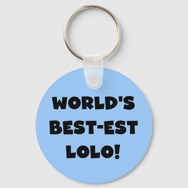 Svart text, bästa Lolo T-shirts och presenter Nyckelring (Framsida)