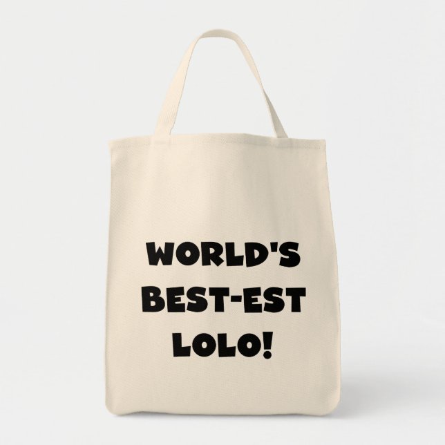 Svart text, bästa Lolo T-shirts och presenter Tygkasse (Framsidan)