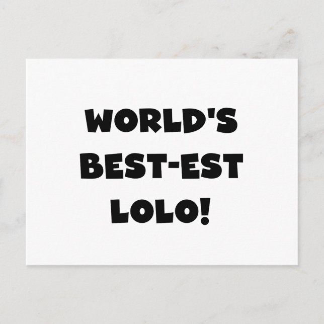 Svart text, bästa Lolo T-shirts och presenter Vykort (Framsida)