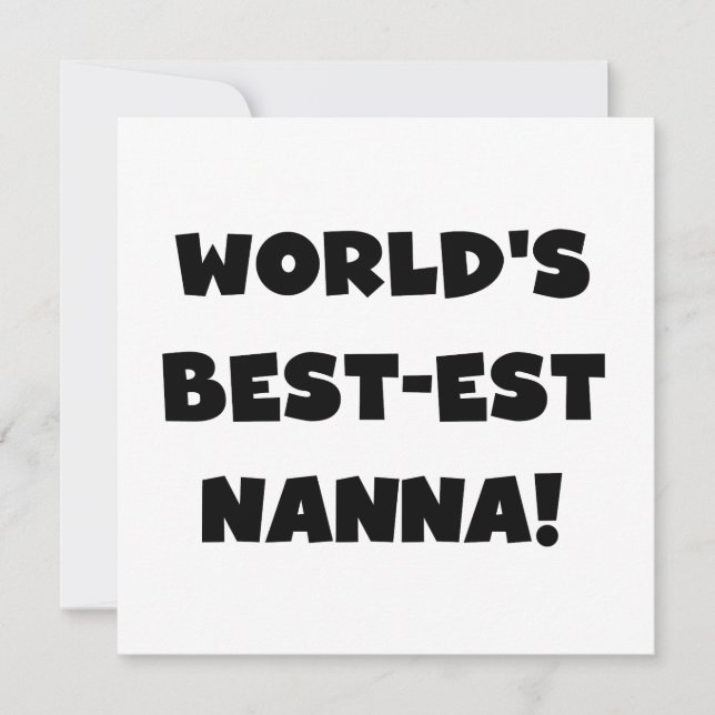 Svart text Bästa Nanna T-shirts och Gåvor (Framsida)