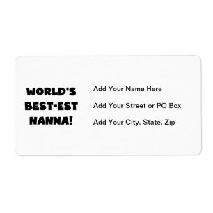 Svart text Bästa Nanna T-shirts och Gåvor Fraktsedel