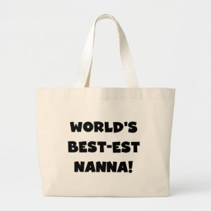 Svart text Bästa Nanna T-shirts och Gåvor Jumbo Tygkasse