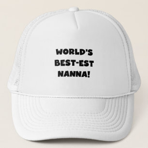 Svart text Bästa Nanna T-shirts och Gåvor Keps