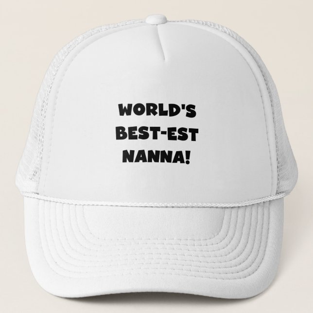 Svart text Bästa Nanna T-shirts och Gåvor Keps (Framsida)
