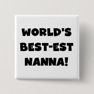 Svart text Bästa Nanna T-shirts och Gåvor Knapp