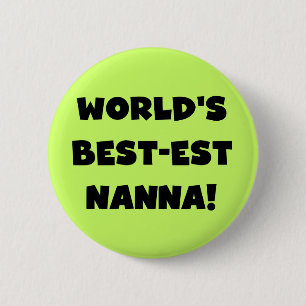 Svart text Bästa Nanna T-shirts och Gåvor Knapp