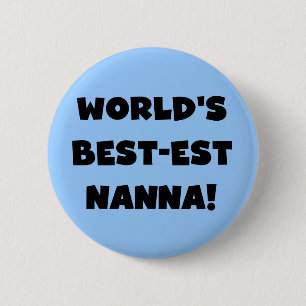 Svart text Bästa Nanna T-shirts och Gåvor Knapp