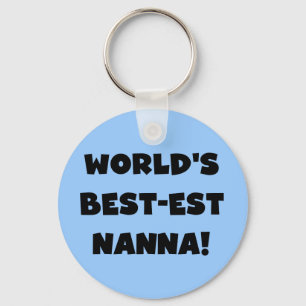 Svart text Bästa Nanna T-shirts och Gåvor Nyckelring