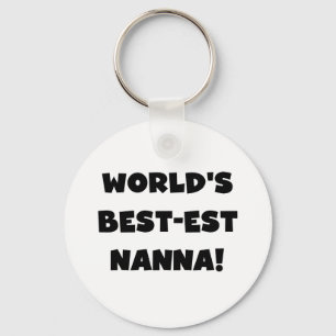 Svart text Bästa Nanna T-shirts och Gåvor Nyckelring