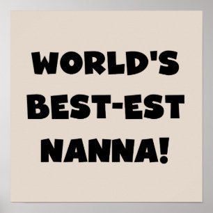 Svart text Bästa Nanna T-shirts och Gåvor Poster