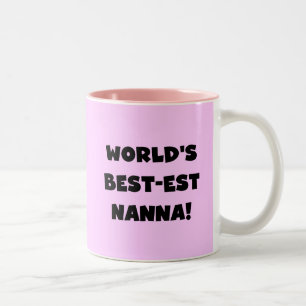 Svart text Bästa Nanna T-shirts och Gåvor Två-Tonad Mugg