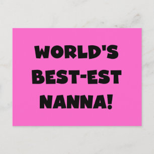 Svart text Bästa Nanna T-shirts och Gåvor Vykort