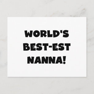 Svart text Bästa Nanna T-shirts och Gåvor Vykort