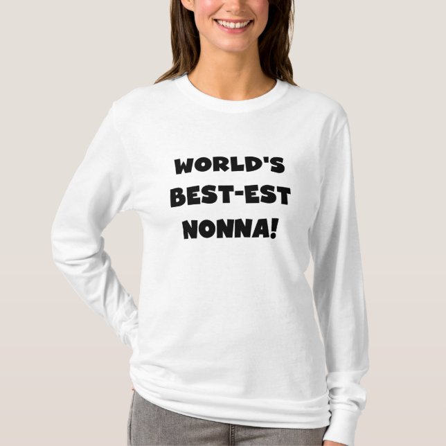 Svart text, bästa nonna T-shirts och presenter (Framsida)