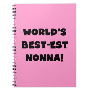 Svart text, bästa nonna T-shirts och presenter Anteckningsbok
