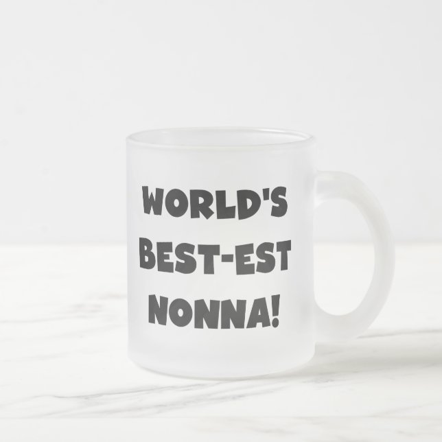 Svart text, bästa nonna T-shirts och presenter Frostad Glasmugg (Höger)