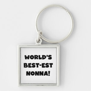 Svart text, bästa nonna T-shirts och presenter Fyrkantig Silverfärgad Nyckelring