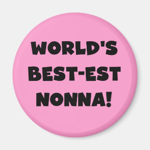 Svart text, bästa nonna T-shirts och presenter Magnet