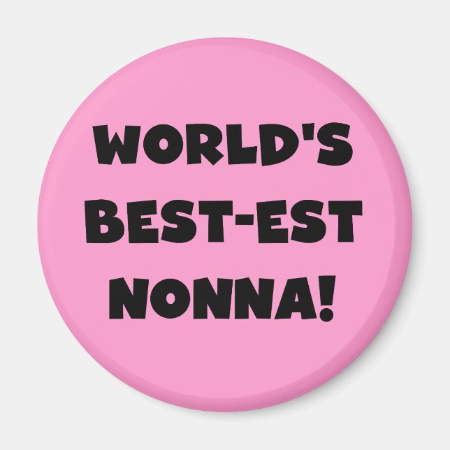 Svart text, bästa nonna T-shirts och presenter Magnet (Framsidan)