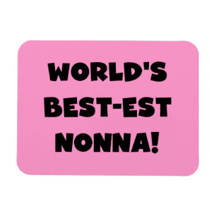 Svart text, bästa nonna T-shirts och presenter Magnet