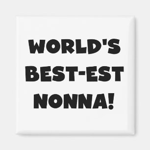 Svart text, bästa nonna T-shirts och presenter Magnet