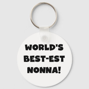 Svart text, bästa nonna T-shirts och presenter Nyckelring