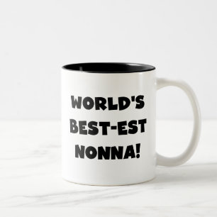 Svart text, bästa nonna T-shirts och presenter Två-Tonad Mugg