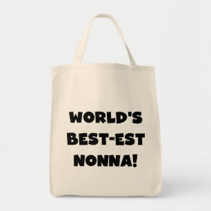 Svart text, bästa nonna T-shirts och presenter Tygkasse
