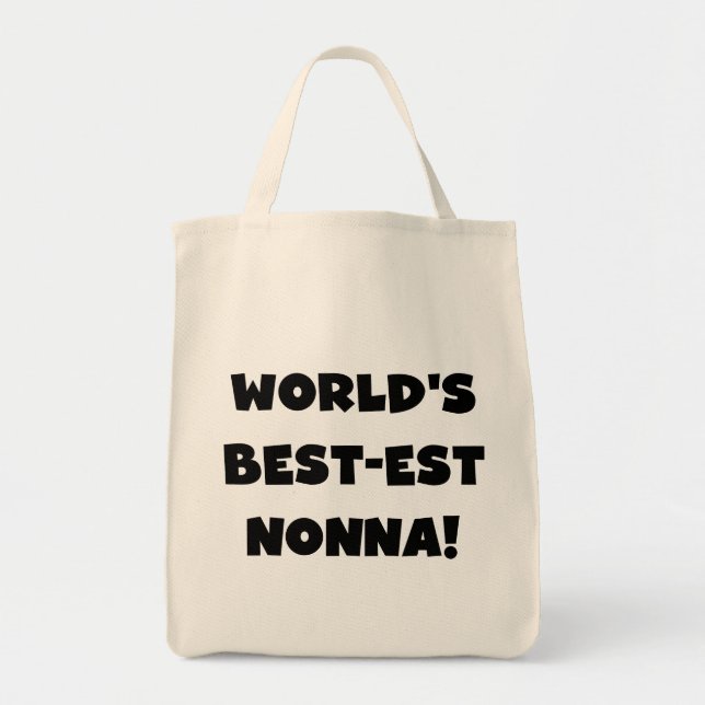 Svart text, bästa nonna T-shirts och presenter Tygkasse (Framsidan)