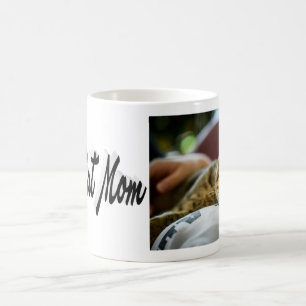 Svart text för bästa Kat Mamma-foto Kaffemugg