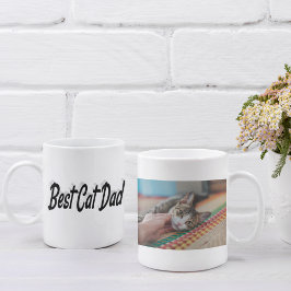 Svart text för bästa Kat Pappa-foto Kaffemugg