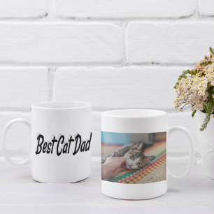 Svart text för bästa Kat Pappa-foto Kaffemugg