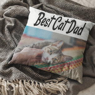 Svart text för bästa Kat Pappa-foto Kudde