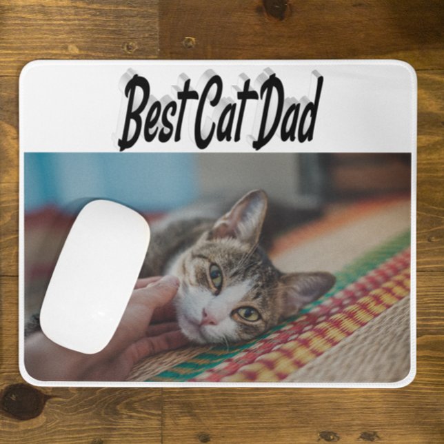 Svart text för bästa Kat Pappa-foto Musmatta (Skapare uppladdad)