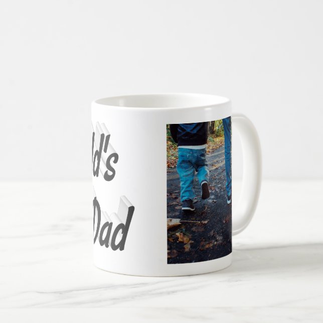 Svart text för bästa Pappa Fars dag-foto Kaffemugg (Framsida höger)