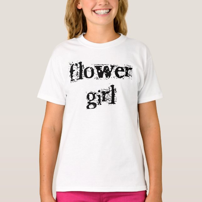 Svart text för blommor tröja (Framsida)