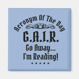 Svart text för humoristisk läsning magnet