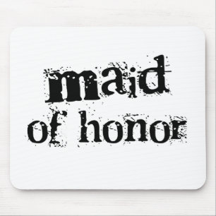 Svart text för maid of honor musmatta