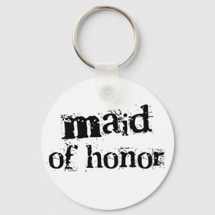 Svart text för maid of honor nyckelring