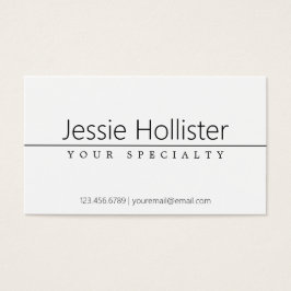 Svart text i enkel klass på vit visitkort