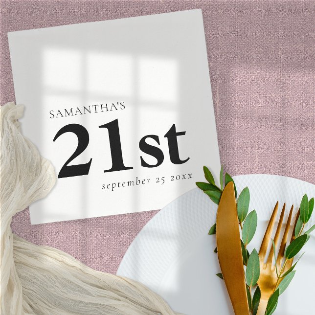 Svart text i modern Anpassningsbar, datum 21:a Nam Pappersservett (Skapare uppladdad)