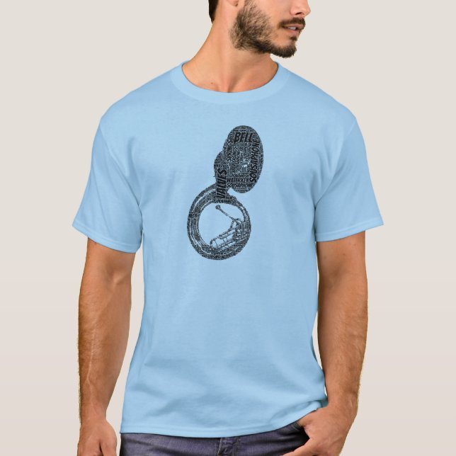 Svart text i Sousaphone Shapon Ord Art Tee (Framsida)