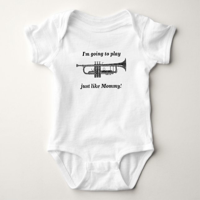 Svart text i Trumpet Shaped Ord Art Tee Shirt (Framsida)